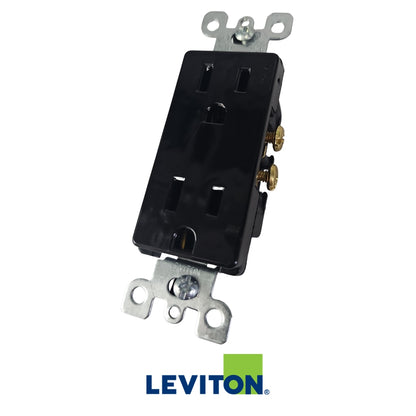 TOMACORRIENTE DOBLE DECORA NEGRO 15 A/125 V NEMA 5-15R LEVITON