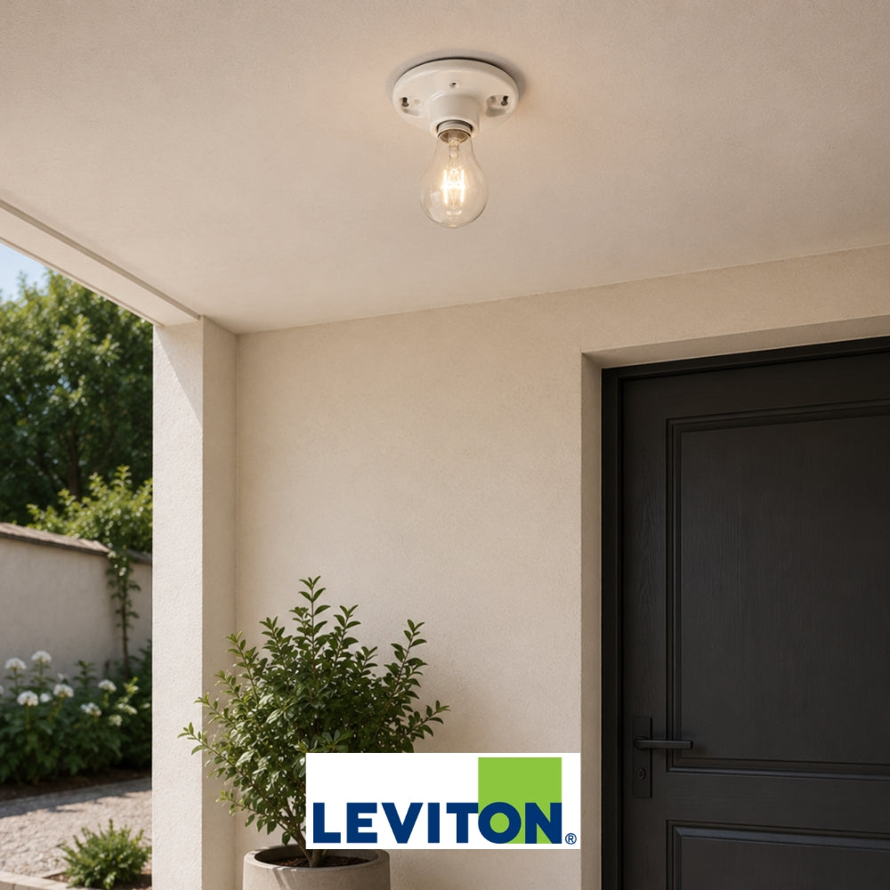 ROSETA DE PORCELANA SIN CADENA LEVITON 49875
