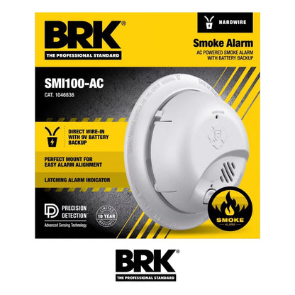 DETECTOR DE HUMO BRK CABLEADO CON BATERÍA DE RESPALDO 5050044