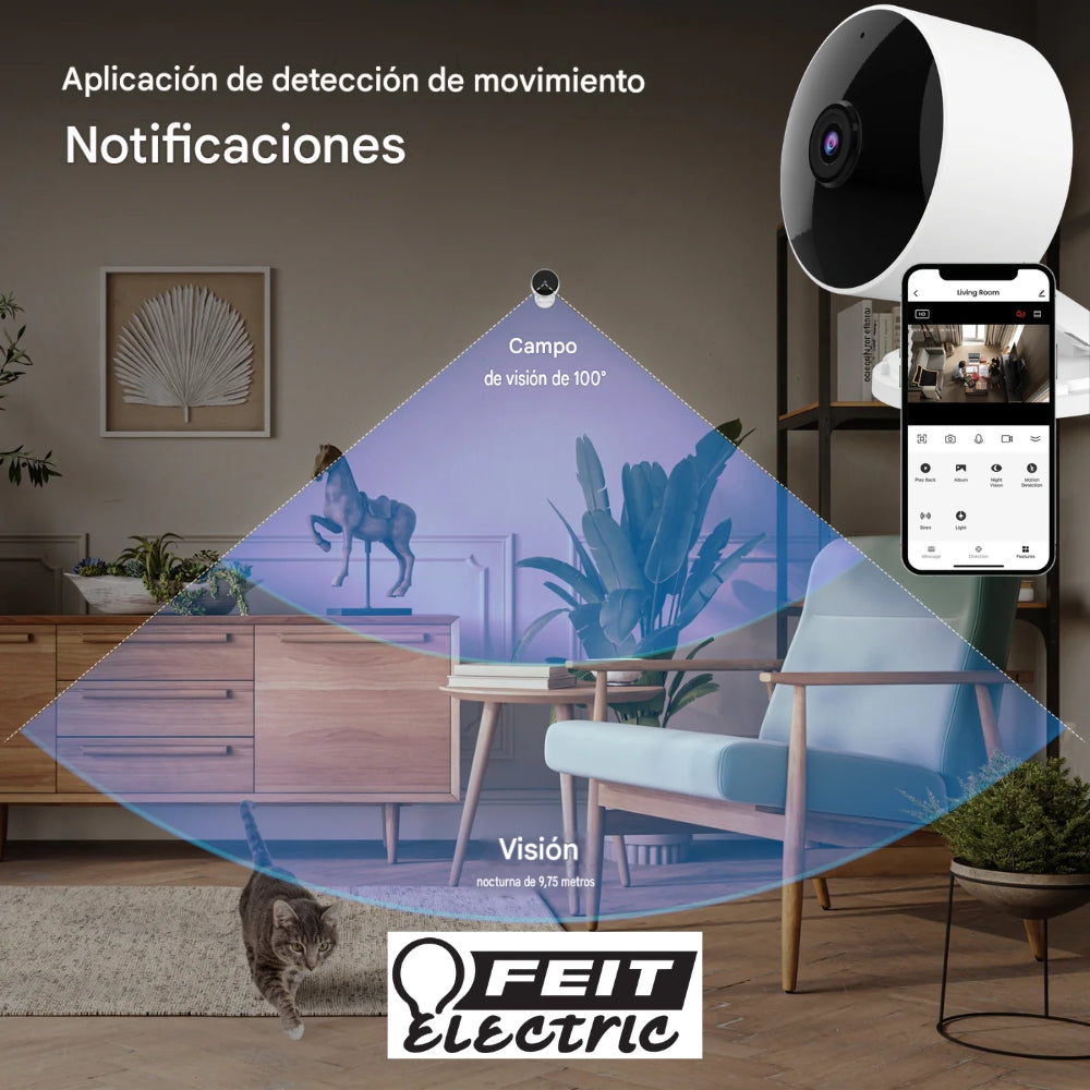 CÁMARA DE SEGURIDAD INTELIGENTE FEIT SMART HOME PARA INTERIORES CON ENCHUFE CAM1/WIFI