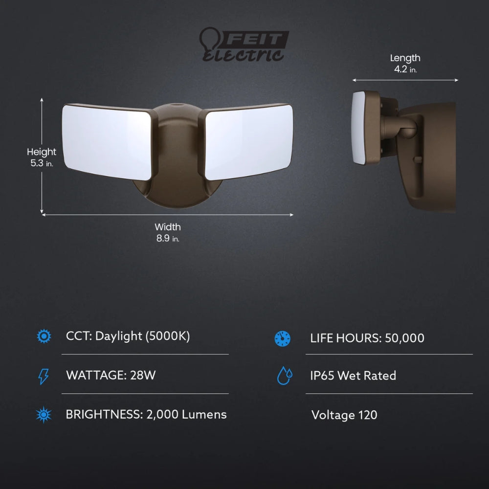 LAMPARA DE SEGURIDAD LED BRONZE DUSK TO DAWN 120V FEIT