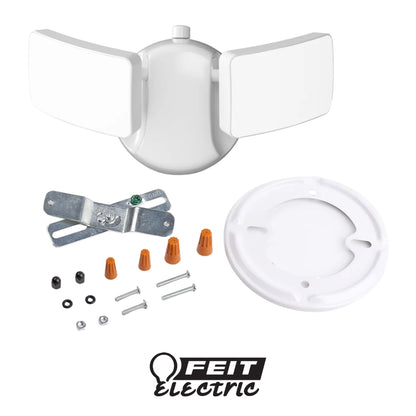LAMPARA DE SEGURIDAD LED BLANCA DUSK TO DAWN 120V FEIT