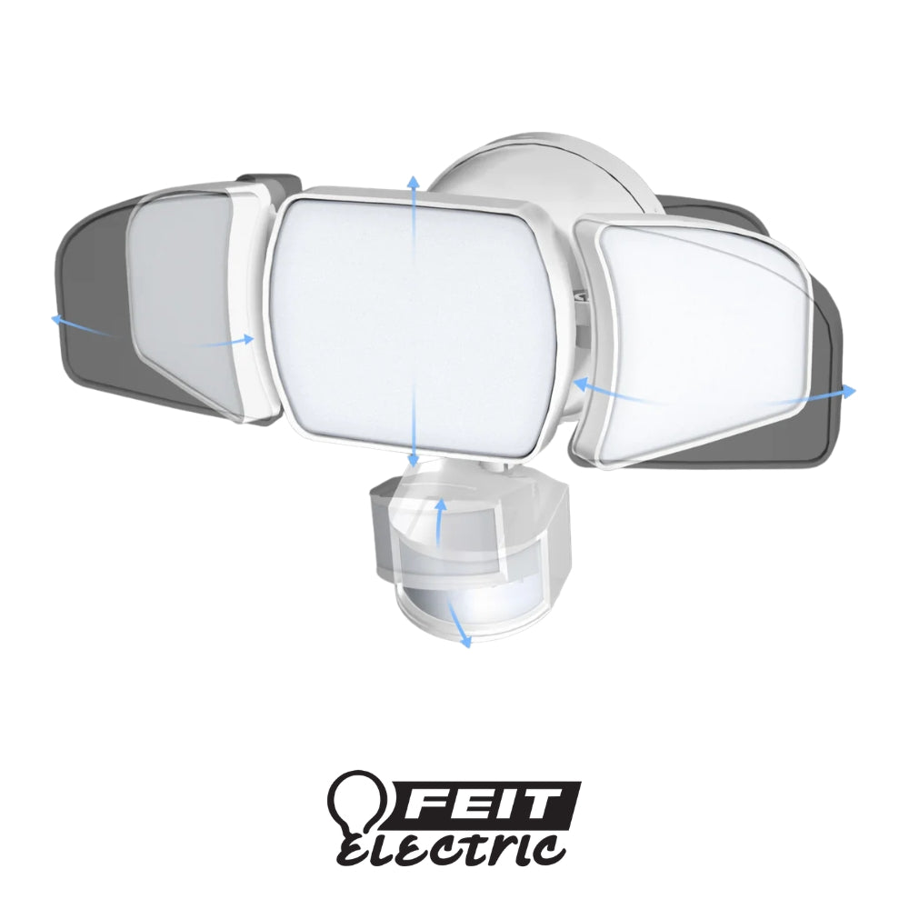 LAMPARA SOLAR DE SEGURIDAD LED BLANCA CON FOTOCELDA Y SENSOR DE MOVIMIENTO FEIT