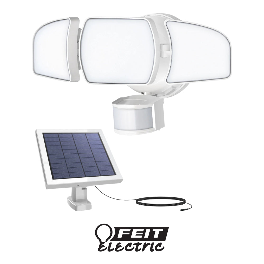 LAMPARA SOLAR DE SEGURIDAD LED BLANCA CON FOTOCELDA Y SENSOR DE MOVIMIENTO FEIT