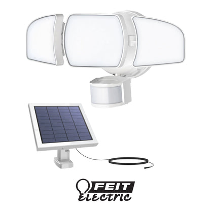LAMPARA SOLAR DE SEGURIDAD LED BLANCA CON FOTOCELDA Y SENSOR DE MOVIMIENTO FEIT
