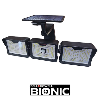 LAMPARA SOLAR DE SEGURIDAD LED NEGRA CON SENSOR DE MOVIMIENTO
