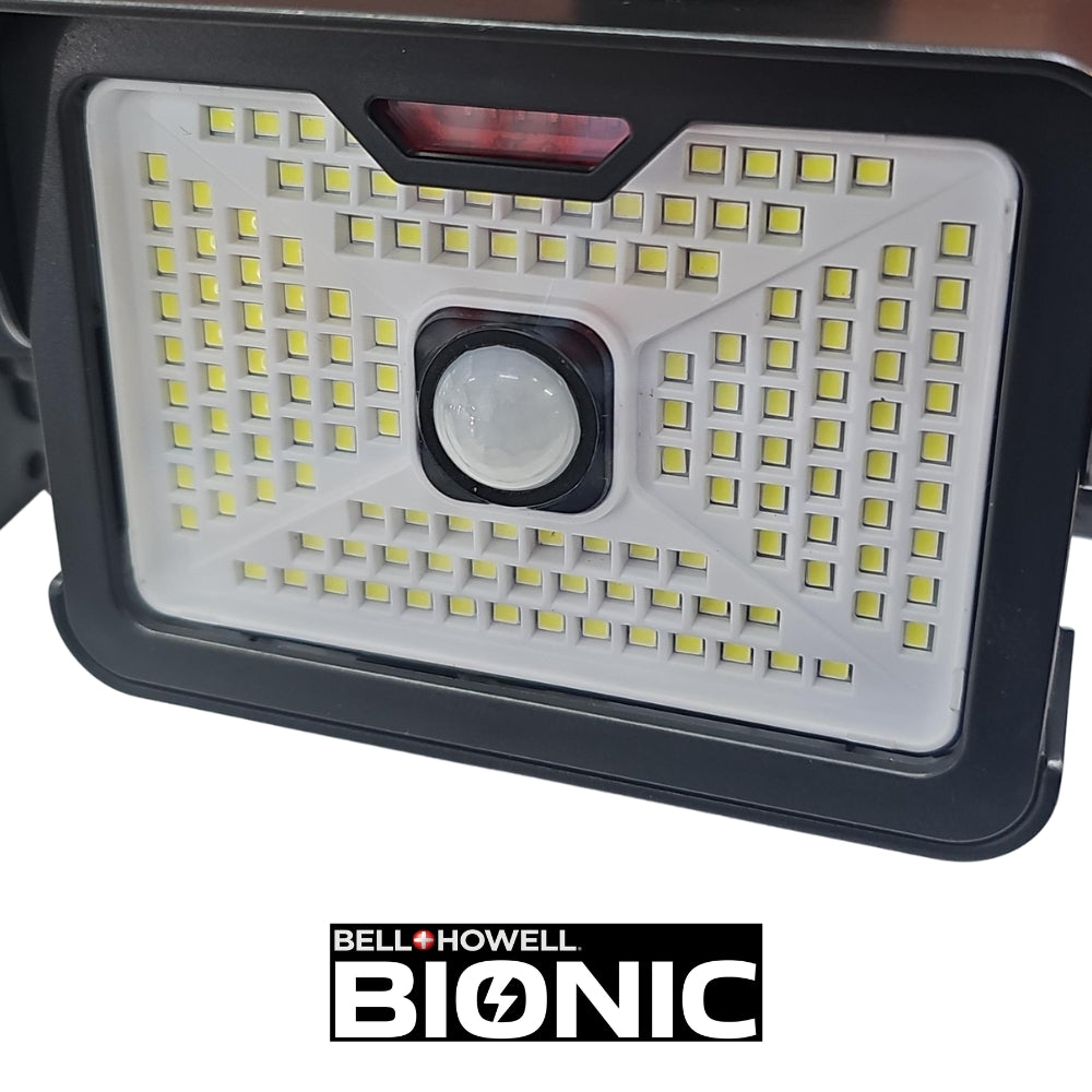 LAMPARA SOLAR DE SEGURIDAD LED NEGRA CON SENSOR DE MOVIMIENTO