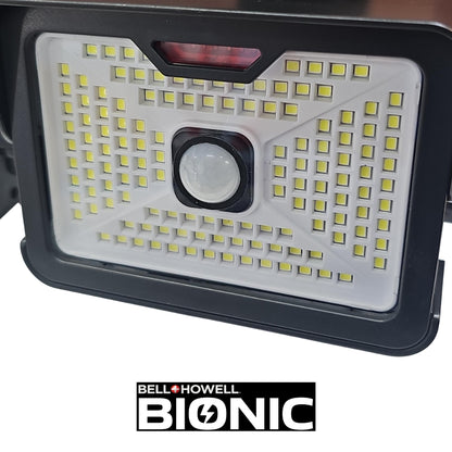 LAMPARA SOLAR DE SEGURIDAD LED NEGRA CON SENSOR DE MOVIMIENTO