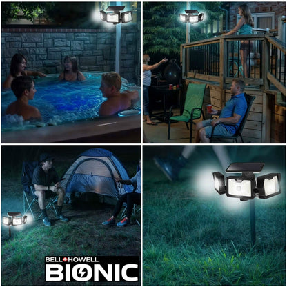 LAMPARA SOLAR DE SEGURIDAD LED NEGRA CON SENSOR DE MOVIMIENTO