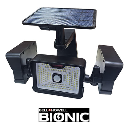 LAMPARA SOLAR DE SEGURIDAD LED NEGRA CON SENSOR DE MOVIMIENTO