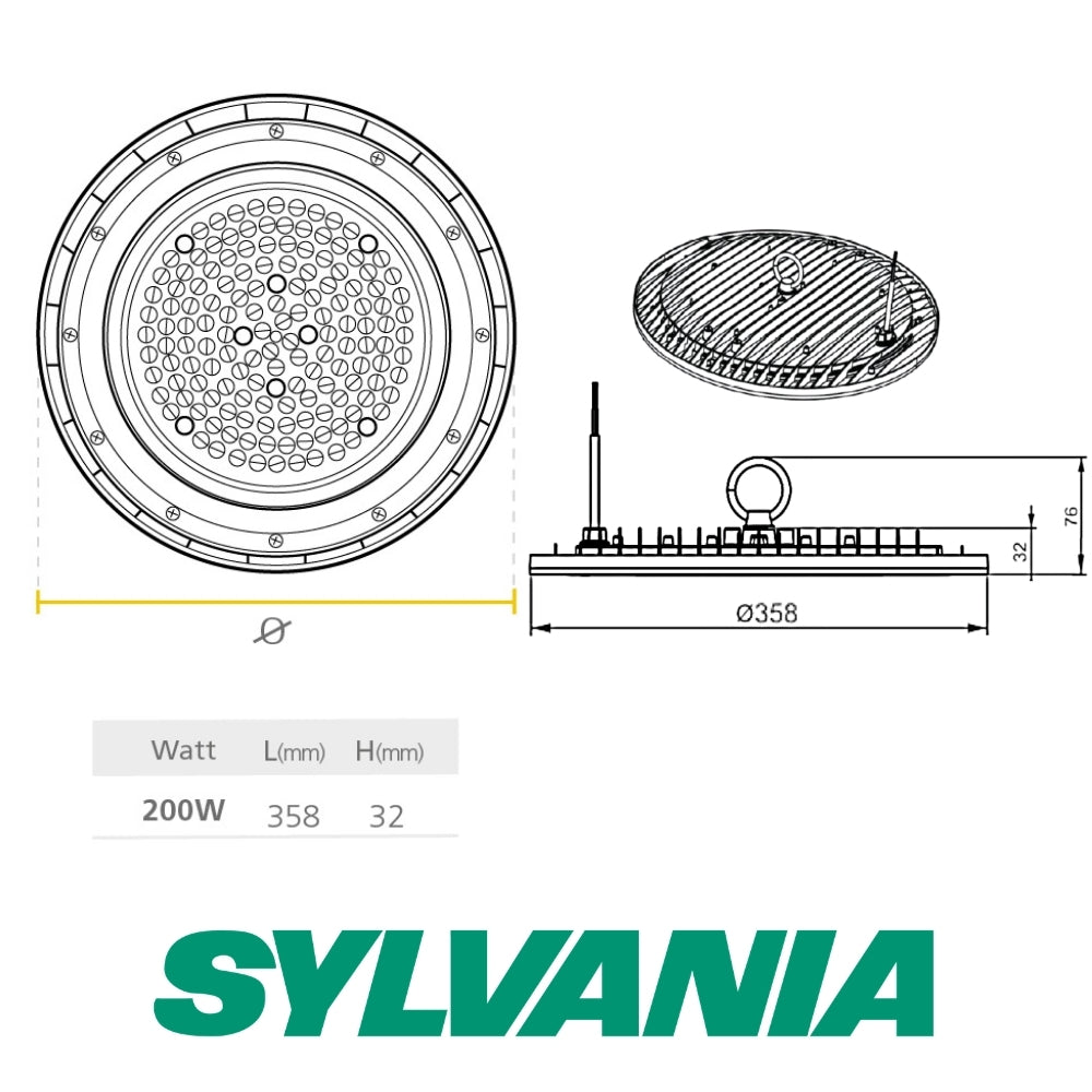 LAMPARA LED HIGH BAY 200W DL GC101 ST