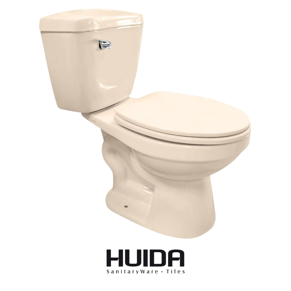 INODORO DOS PIEZAS ELONGADO COLOR CREMA HUIDA