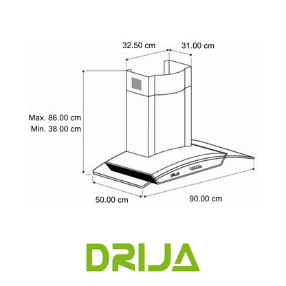 EXTRACTOR DE GRASA (CAMPANA) 90 CM ACERO (GALAXY 90)