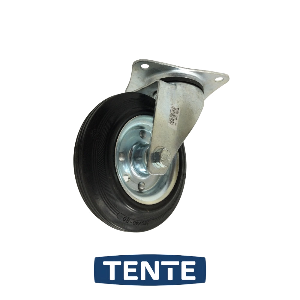 RODAJA DE CAUCHO GIRATORIA 6 1/4 PULGADAS X 1 9/16 PULGADAS  135 KILOGRAMOS TENTE-ROLLEN