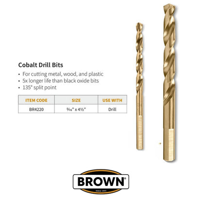 BROCA DE COBALTO 5/16 X 4-1/2 IN