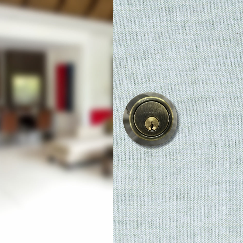 CERRADURA DEADBOLT LLAVE-MARIPOSA BRONCE ANTIGUO TOLEDO