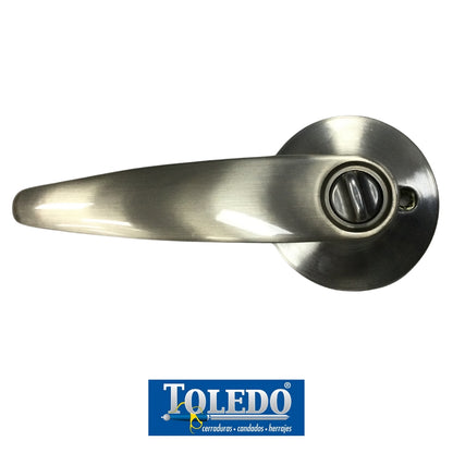 CERRADURA DE  LEVER BARCELONA LLAVE-BOTON SATIN NIQUEL TOLEDO