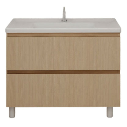MUEBLE DE BAÑO EN PLYWOOD LAMINADO CON LAVAMANO Y GRIFERIA 2 GAVETAS 0.90X0.46X0.86 M COLOR MADERA YK201-B14 MOD. YKL-V007 PLY