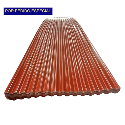 LAMINA DE ZINC CANAL CORRIENTE 42 PULGADAS X 26 PIES ROJA CALIBRE 26