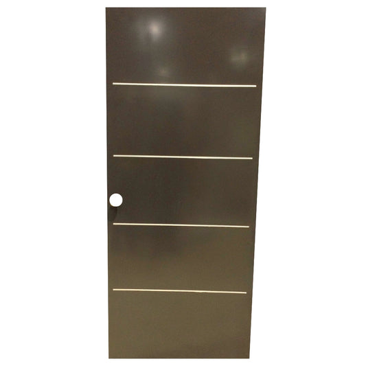 PUERTA DE METAL GALA 3X7 WENGUE BORDE DE MADERA