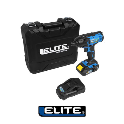 ATORNILLADOR DE IMPACTO INALAMBRICO 20V TORQUE 180NM 0-2800 RPM 0-3600RPM EJE DE 1/4 PULGADAS CON UNA BATERÍA 2 AH Y CARGADOR CAJA PLASTICA
