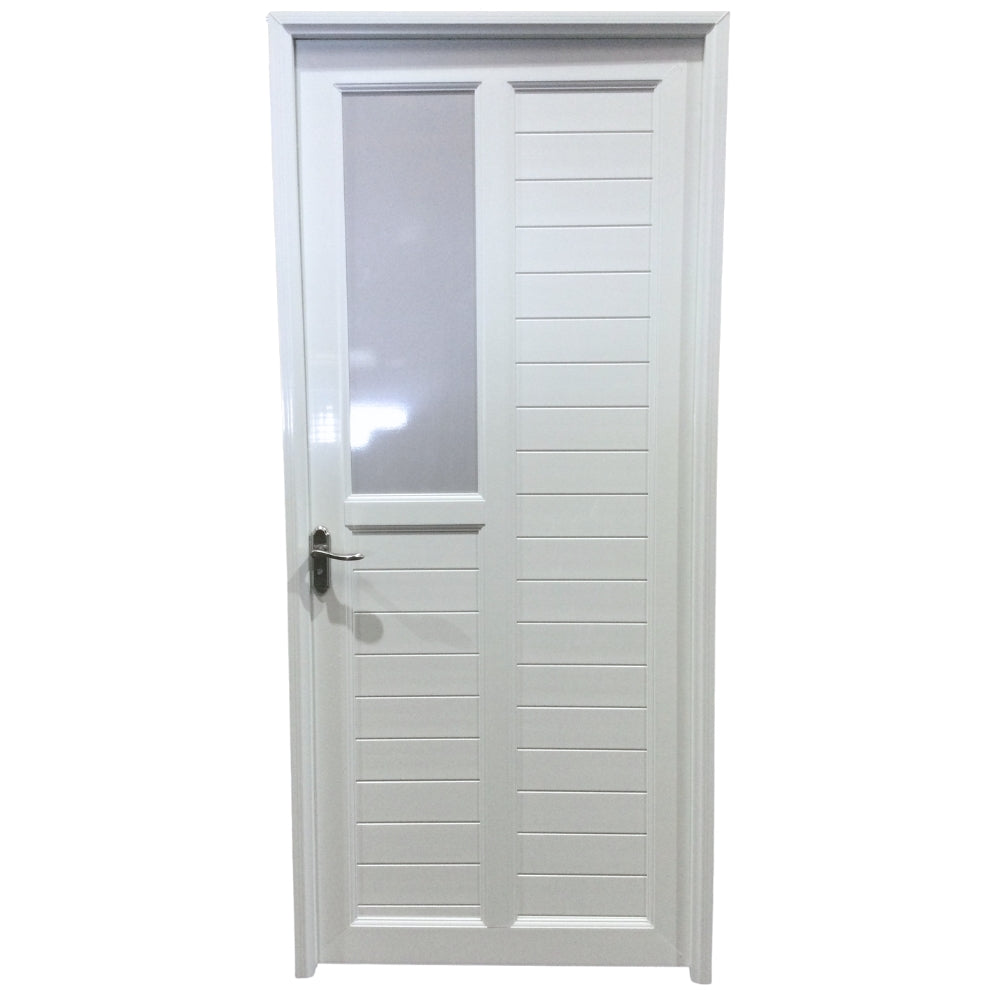 PUERTAS UPVC 3X7 CON MARCO 75MM BLANCO DERECHO  PG04 CON BISAGRAS Y CERRADURA