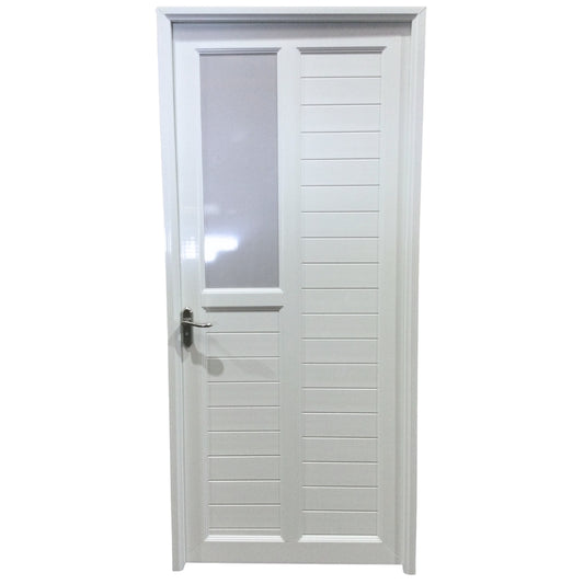 PUERTAS UPVC 3X7 CON MARCO 75MM BLANCO DERECHO  PG04 CON BISAGRAS Y CERRADURA