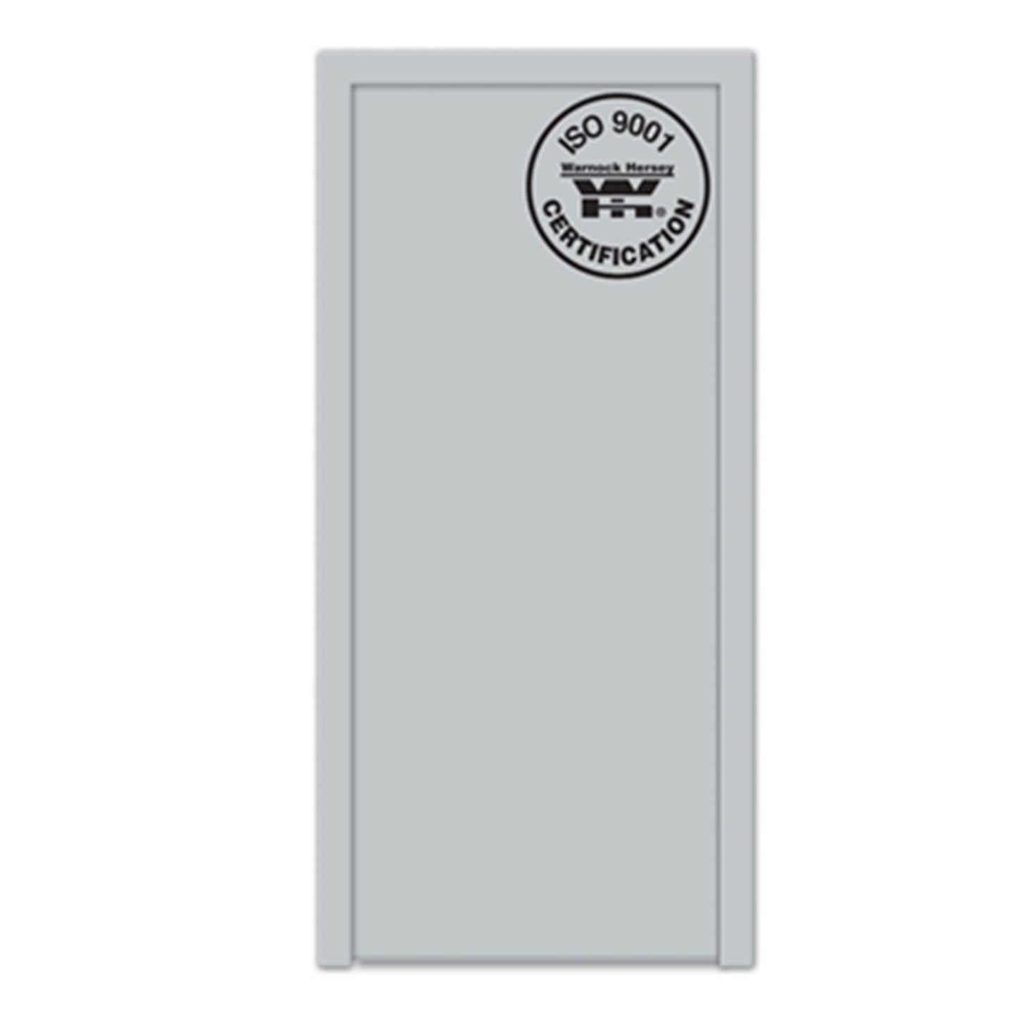 PUERTA DE METAL COMERCIAL CON MARCO 3 PIES X 7 PIES GRIS IZQUIERDA METALPRO