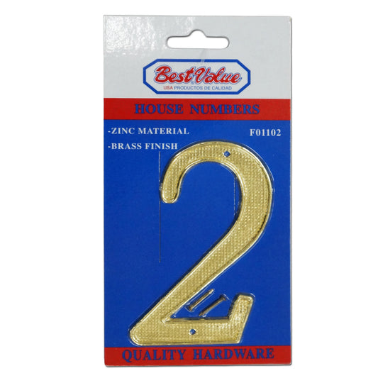 NUMERO PARA PUERTA  PULGADAS 2 PULGADAS  DORADO BEST VALUE