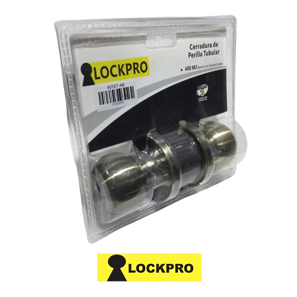CERRADURA DE POMO DE LLAVE BRONCE ANTIGUO 607 LOCKPRO