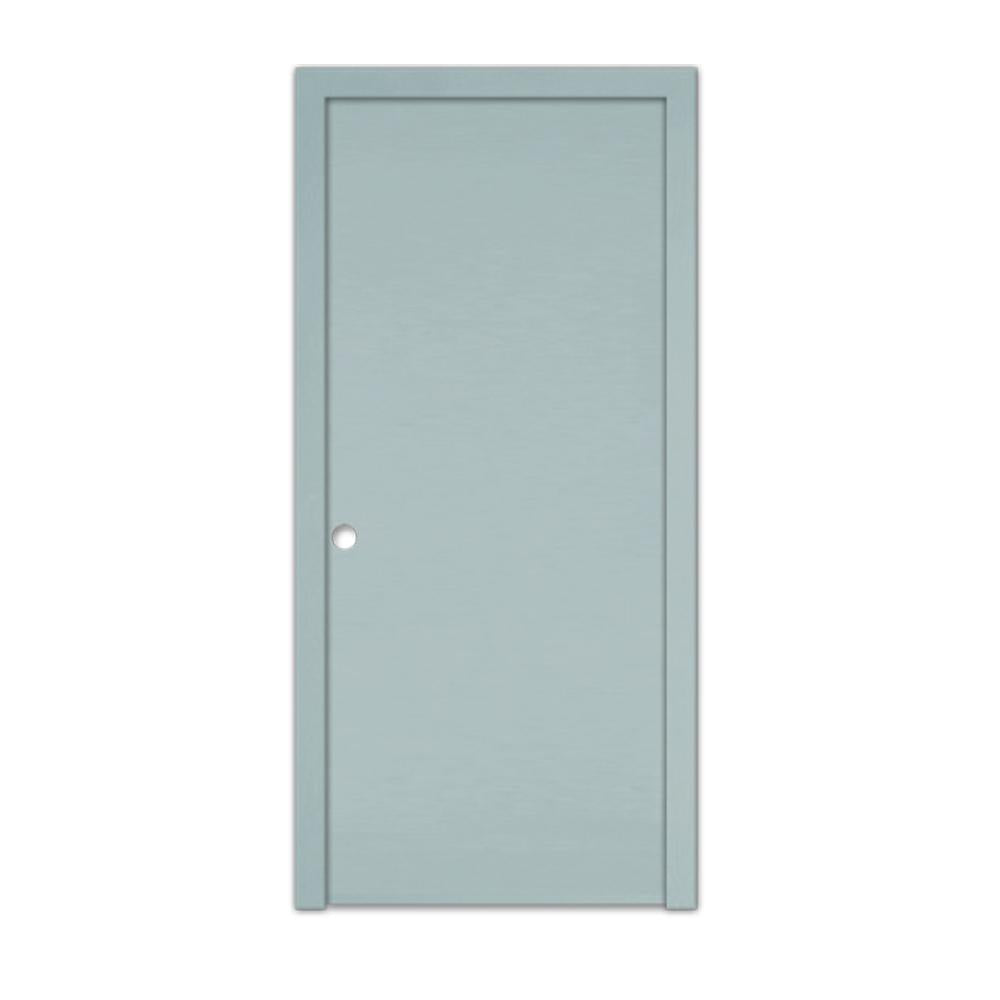 PUERTA DE SEGURIDAD COMERCIAL LISA CON MARCO 3 PIES X 7 PIES GRIS IZQUIERDA METALPRO