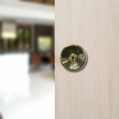 CERRADURA DE POMO MALAGA LLAVE-BOTON BRONCE ANTIGUO TOLEDO