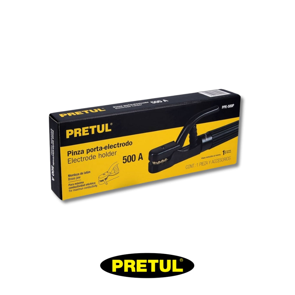 PORTA ELECTRODO PRETUL 500 AMP 465 gr CABLE 2 AWG