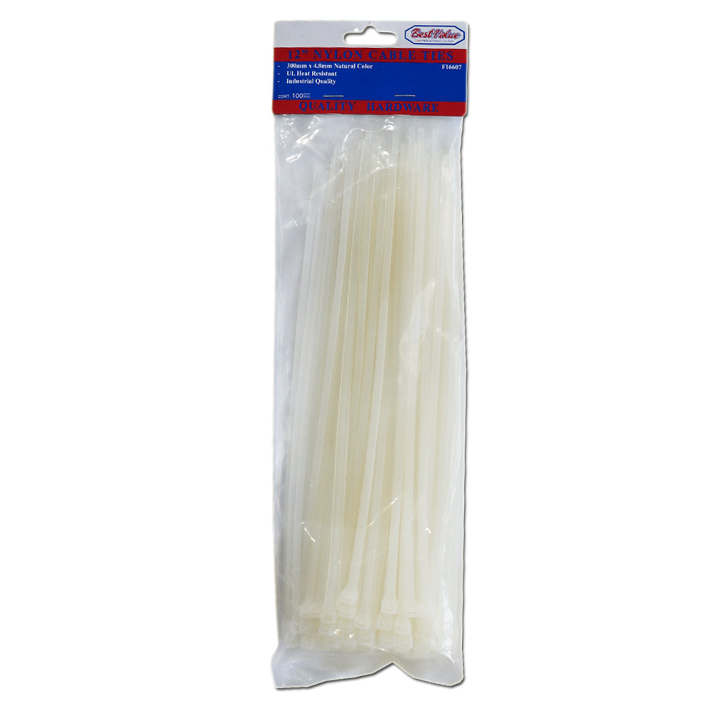 ZUNCHO PLASTICO BLANCO DE 12 PULGADAS X 4.8mm BEST VALUE
