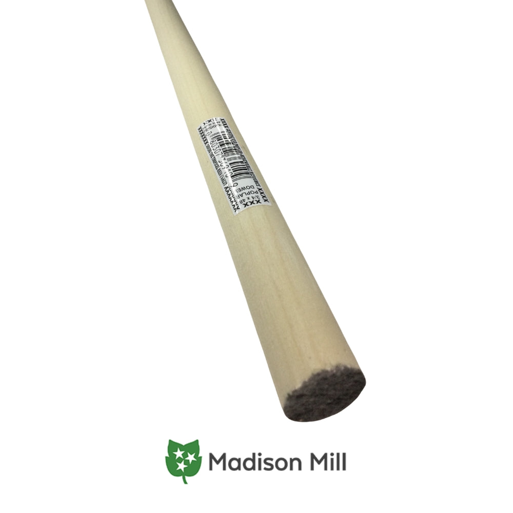 TARUGO DE MADERA REDONDO 3/4 PULGADAS X 48 PULGADAS POPLAR 436578