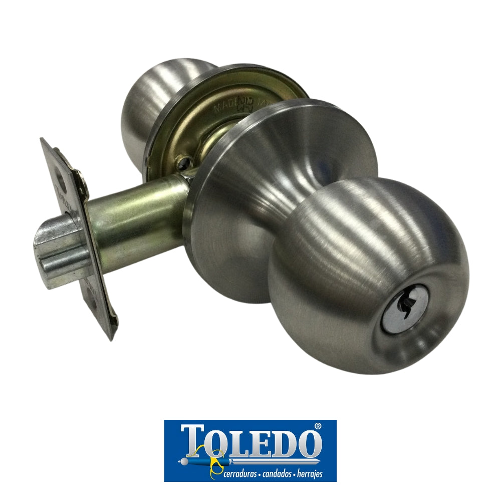 CERRADURA DE  POMO AVILA LLAVE-BOTON ACERO INOXIDABLE TOLEDO