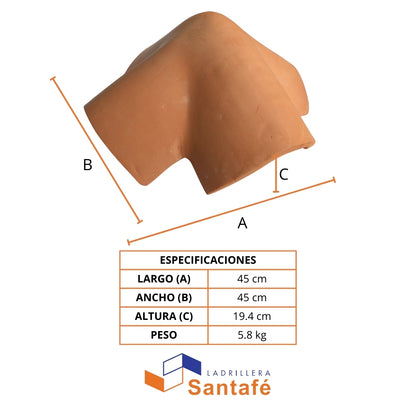 ANGULAR CUATRO AGUAS NATURAL TERRACOTA SANTAFE 00000044