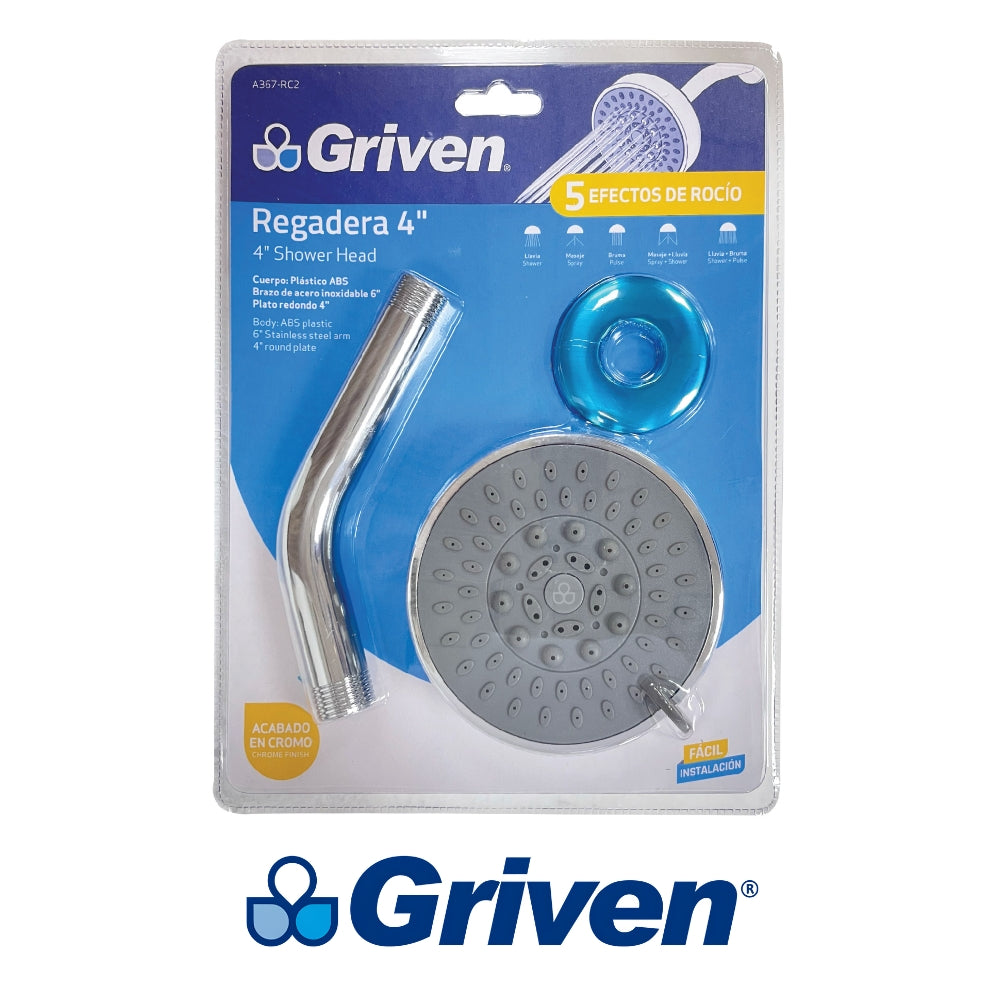 REGADERA PARA DUCHA CON EXTENSION - 5 FUNCIONES GRIVEN A367-RC2