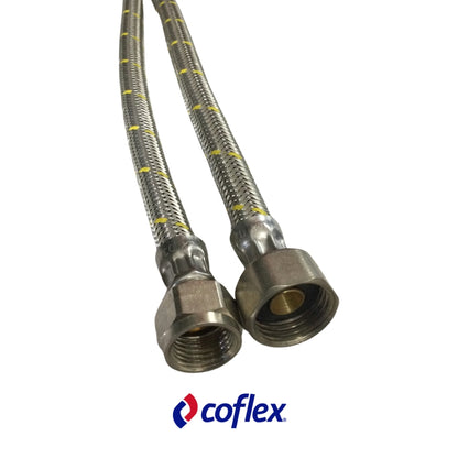 MANGUERA FLEXIBLE PARA GAS 3/8 PULGADAS FLARE X 1/2 PULGADAS FIP X 1.5M EAG-K150