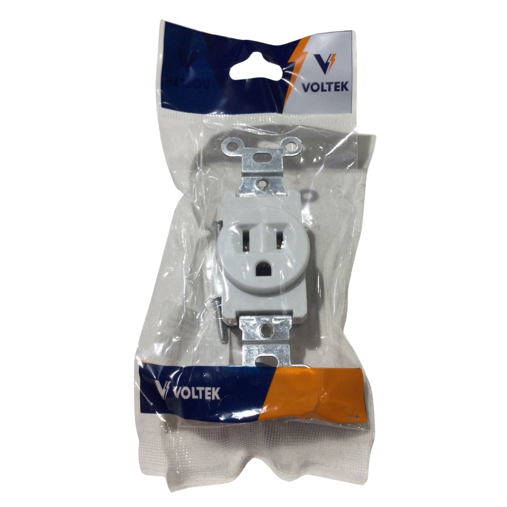TOMACORRIENTE SENCILLO 15A/125V BLANCO