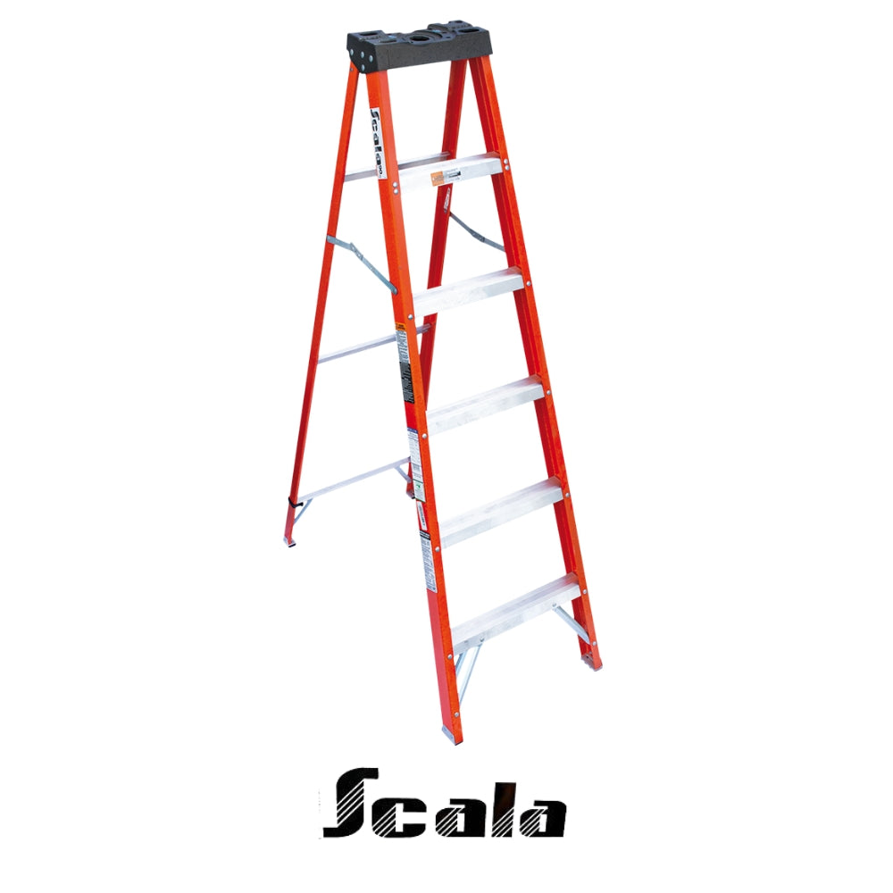 ESCALERA TIJERA USO DOMESTICO FIBRA VIDRIO 6 PIES 90 KG SC-3310-06 SCALA