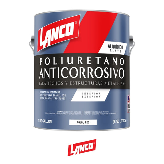 PINTURA ANTICORROSIVO POLIURETANO ROJO GALON MM95-4 LANCO
