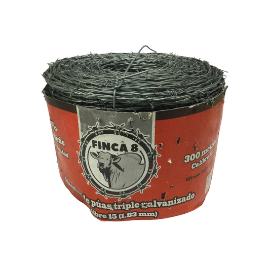 ALAMBRE DE PUAS ROJO 300 METROS CALIBRE 15  (FINCA 8)