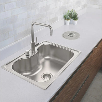 FREGADOR DE EMPOTRAR MORGANA SENCILLO ACERO INOXIDABLE SATINADO 69 CM X 49 CM TRAMONTINA 93806122