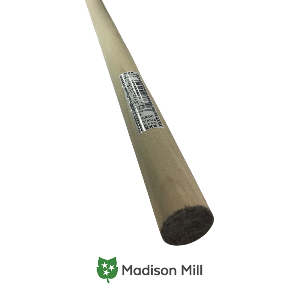 TARUGO DE MADERA REDONDO 3/4 PULGADAS X 36 PULGADAS POPLAR 436558