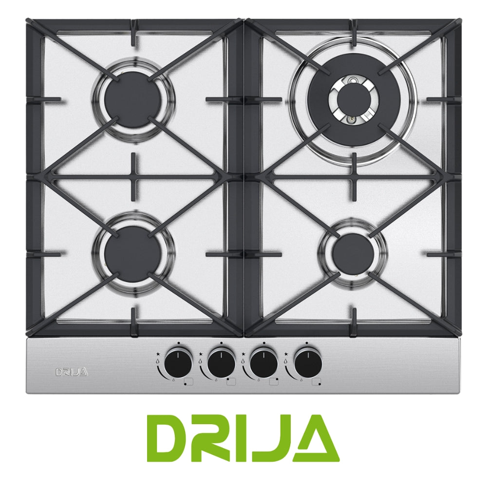 ESTUFA A GAS ACERO INOXIDABLE 304, 58 CM, 4 QUEMADORES ITALIANO (MILAN 60 PRO)