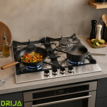 ESTUFA A GAS ACERO INOXIDABLE 304, 58 CM, 4 QUEMADORES ITALIANO (MILAN 60 PRO)