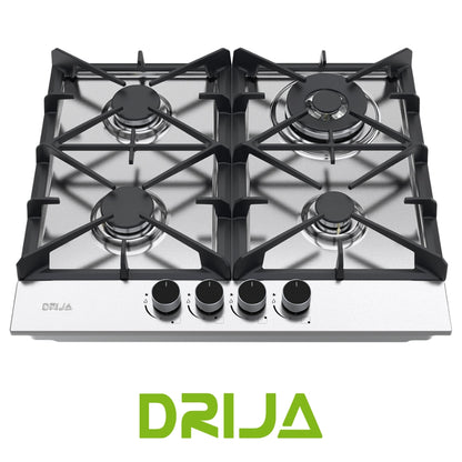 ESTUFA A GAS ACERO INOXIDABLE 304, 58 CM, 4 QUEMADORES ITALIANO (MILAN 60 PRO)