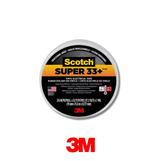 TAPE ELECTRICO SUPER 33+ 3/4 PULGADASX76 PIES NEGRO 3M