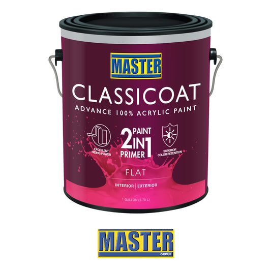 PINTURA PARA EXTERIOR Y INTERIOR BASE CLASSICCOAT FLAT PTB GALON VV0480P MASTER